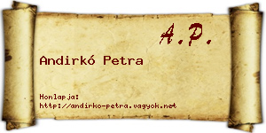 Andirkó Petra névjegykártya